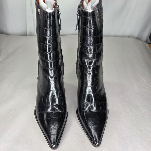 Franco Sarto Women's Franco Appia Booties (Black Croc Print Leather) - Picture 3 of 8